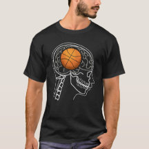Camiseta de raio-X do cérebro de BASQUETE para hom