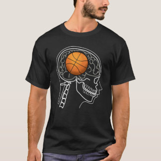 Camiseta de raio-X do cérebro de BASQUETE para hom
