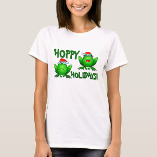 Camiseta de Rãs de Desenho Animado de Férias Alegr