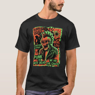Camiseta de Rebelião Punk Grunge Streetwear Gráfic