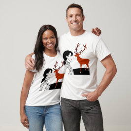 Camiseta de renas natalinas