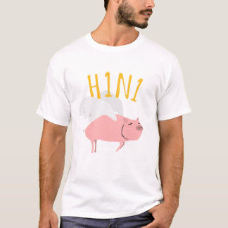 Camiseta De repente os suínos voaram o branco