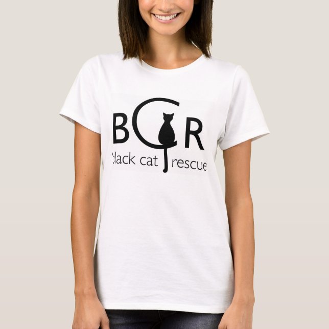 Camiseta de resgate de gatos pretos (Frente)