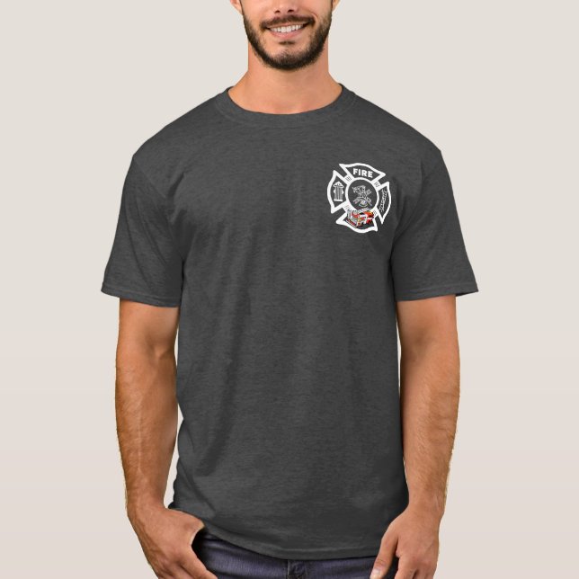 Camiseta de resgate de um caminhão de incêndio ver (Frente)