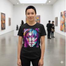 Camiseta de retrato de arte pop abstrata | Alma de