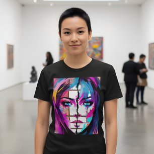Camiseta de retrato de arte pop abstrata   Alma de