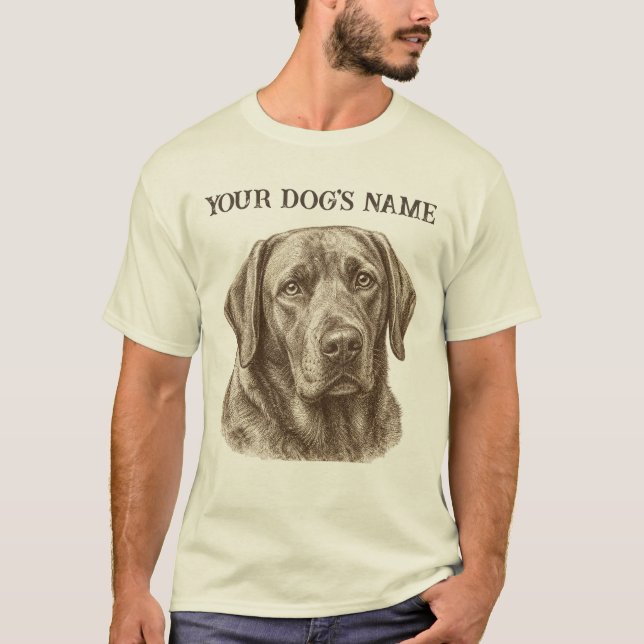 Camiseta de retrato de cachorro personalizada, nom (Frente)