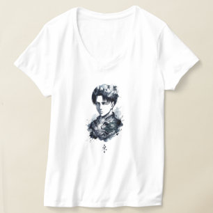 Camiseta de retrato de soldado com tinta azul