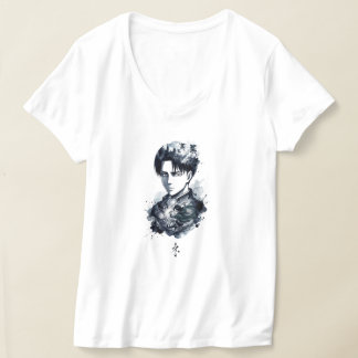 Camiseta de retrato de soldado com tinta azul