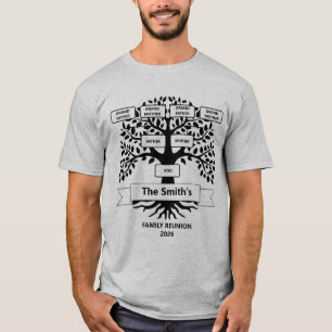 Camiseta de Reunião de Família com Árvore Genealóg