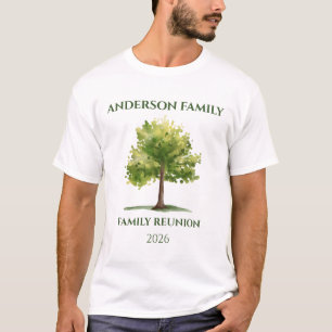 Camiseta de Reunião de Família da Árvore em Aquare