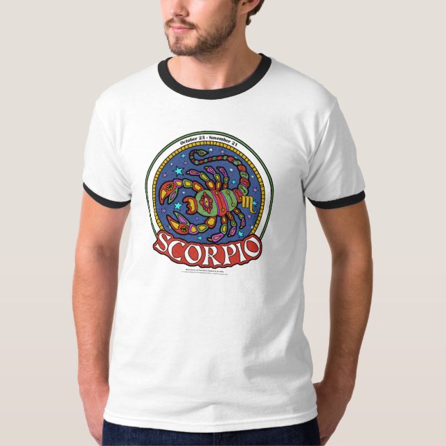 Camiseta de Ringer Básica de Homens do NP Scorpio (Frente)