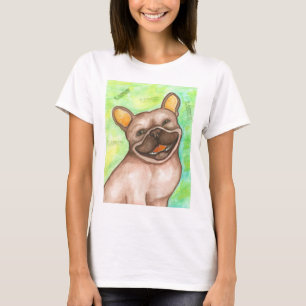 Camiseta de riso do buldogue francês