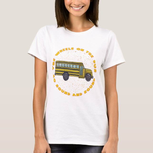 Camiseta de Rodas de Ônibus Escolar (Frente)