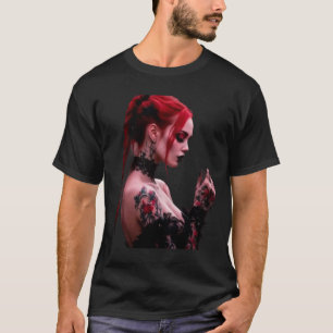 Camiseta de Romance Negro e Lace