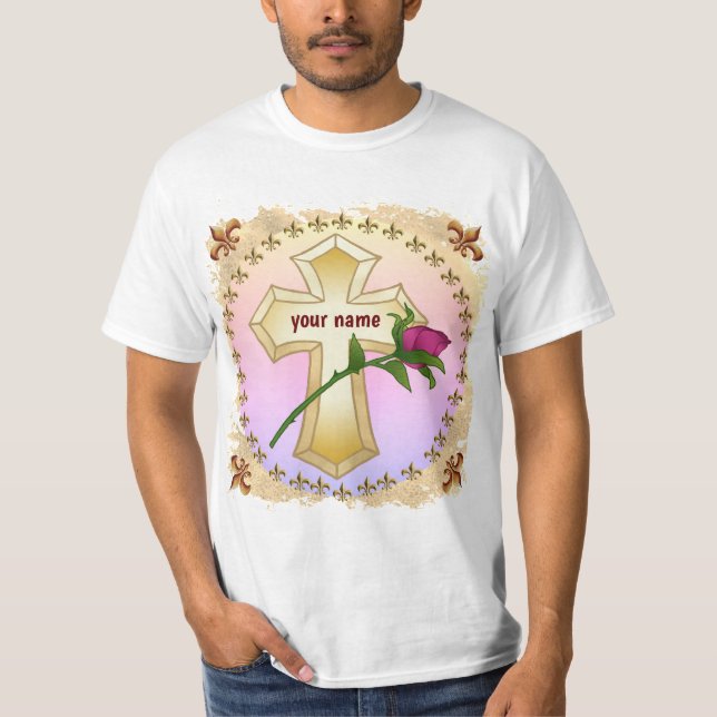 Camiseta de Rosa cristã personalizada (Frente)