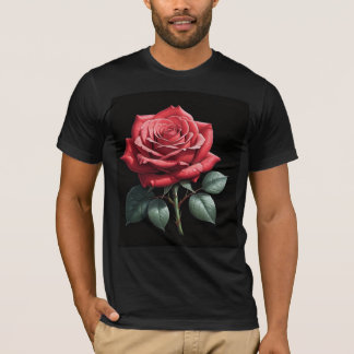 Camiseta de Rosa vermelha Elegante - Flora Minimal