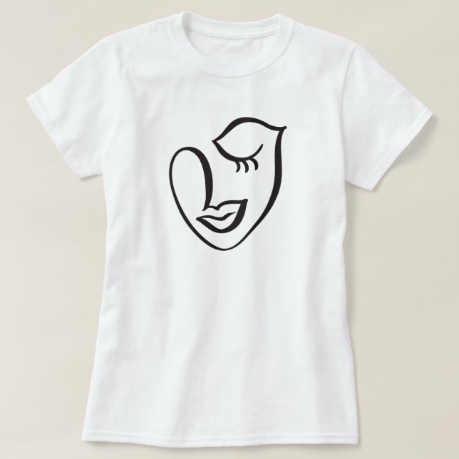 Camiseta de Rosto Caligráfico (Frente do Design)