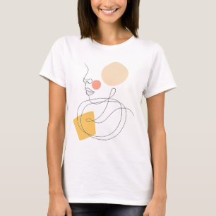 Camiseta de Rosto de Arte de Linha Abstrata – Exp