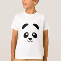 Camiseta de rosto Panda | Camisa-T de rosto de urs