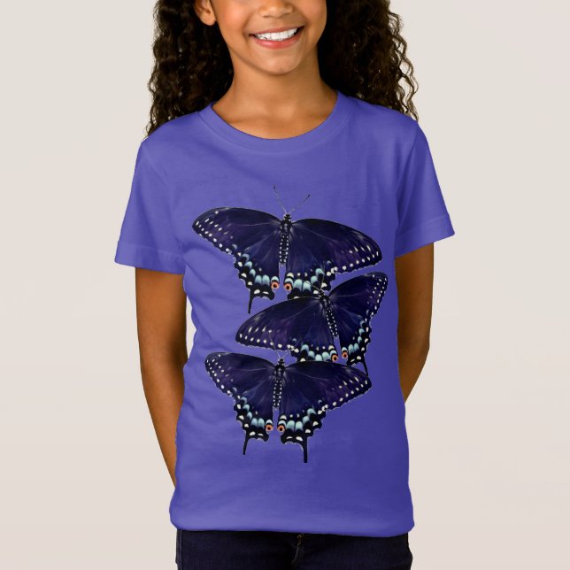 Camiseta de roxo/cabeça-preta (Frente)