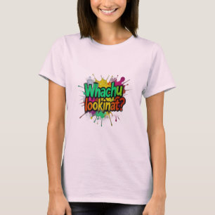 Camiseta de Rua com Grafite Divertido Whachu Looki