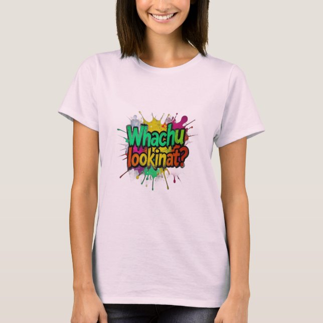 Camiseta de Rua com Grafite Divertido Whachu Looki (Frente)