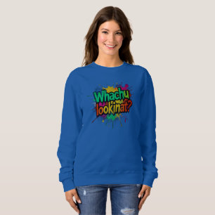 Camiseta de rua engraçada com grafite Whachu Looki