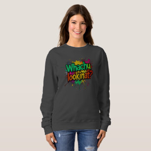 Camiseta de rua engraçada Whachu Lookinat Graffiti