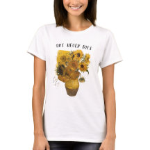 Camiseta de Rua Floral Artística Girassóis de Van