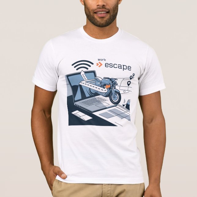 Camiseta de saída digital nominal para motociclist (Frente)