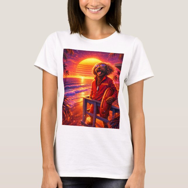 Camiseta de salva-vidas Retro Cockapoo (Frente)