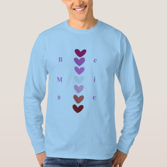 Camiseta de São Valentim com Pilha de Coração Míni (Frente)
