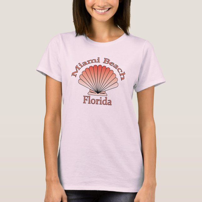 Camiseta de Seashell em Miami Beach, Flórida (Frente)