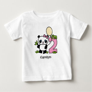 Camiseta de segundo aniversário Panda