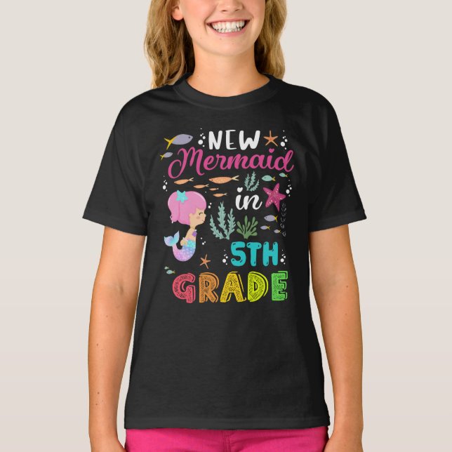 Camiseta de Sereia de Volta às Aulas - 5º Ano (Frente)