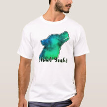 Camiseta de Silhueta de Lobo da Galáxia Espacial H