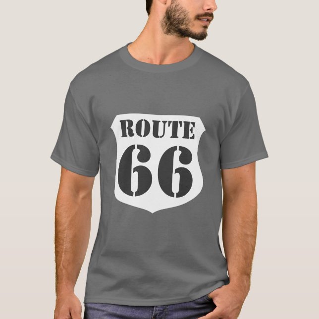 Camiseta de sinal de estrada - Rota 66 - Personali (Frente)