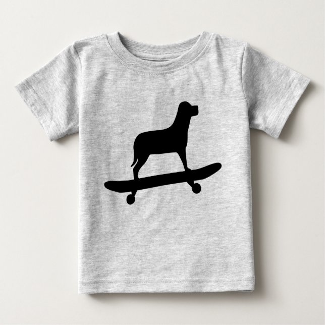 Camiseta de skate de cachorro engraçado para bebês (Frente)