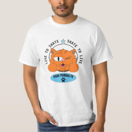 Camiseta de skate de gato de desenho animado Paw P