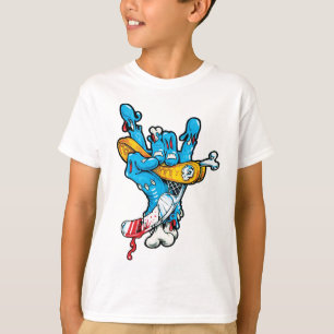 Camiseta de skate do monstro azul maluco