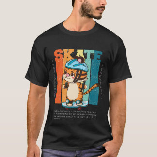 Camiseta de skate infantil retrô vintage adorável