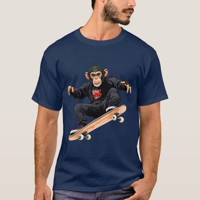 Camiseta de skate macaco (Frente)