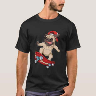 Camiseta De Skate Pug Cachorro Cachorrinho Engraça