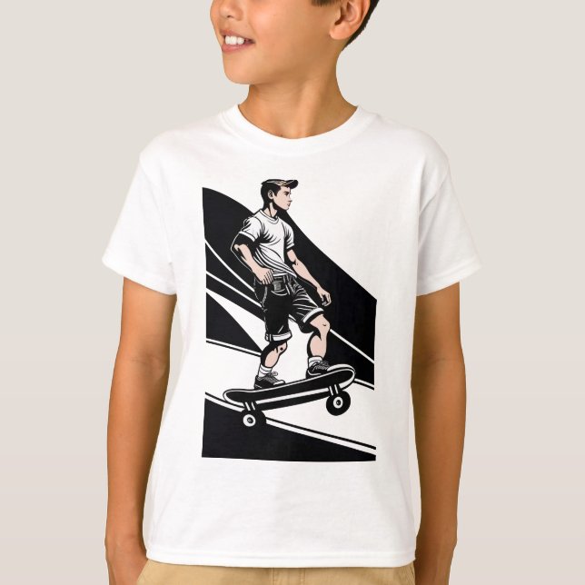 Camiseta de Skateboard para Crianças (Frente)