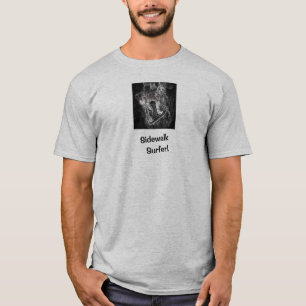 Camiseta de Skater Cinza Imagem Sidewalk Surfer Pr