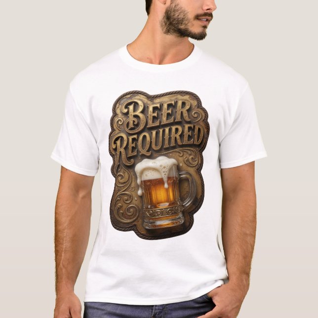 Camiseta de slogan de CERVEJA MODERNA Necessária (Frente)