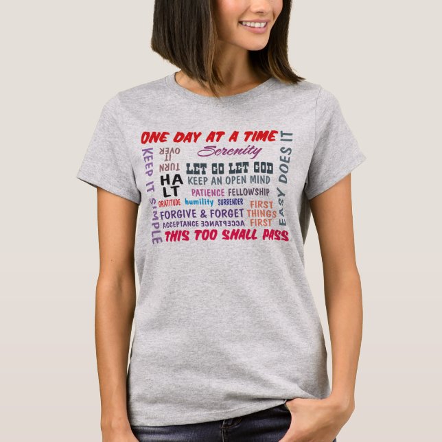 camiseta de slogans de recuperação (Frente)