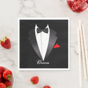 Camiseta de smoking de Groom - Papel guardanapo