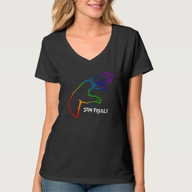 Camiseta De Stim orgulho autístico livremente - (Frente)